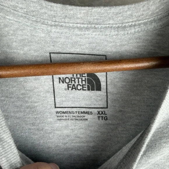 The North Face Womens XXL Heather Grey Logo Graphic T-Shirt Short Sleeve - Picture 5 of 6